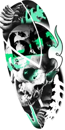 Mint Graphic Skull by @lonhometattoo
