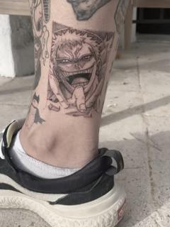 Anime anime character tattoo by @ilias_nyxta