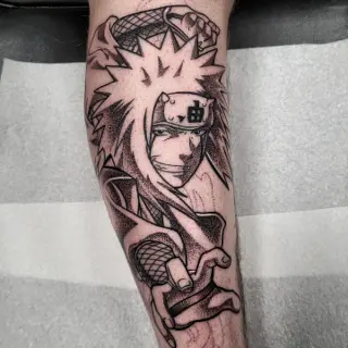 Anime anime character tattoo by @blackstartattoonw