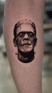 Realism frankenstein portrait tattoo by @adamdeanart