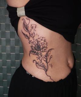 Anime pokemon sunflower tattoo by @angiek.tattoo
