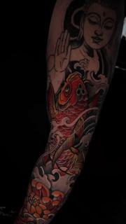Japanese koi fish tattoo by @ao.tattoos