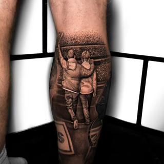 Realism stadium figures tattoo by @alfie.wyre.s2