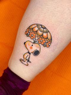 Anime character with umbrella tattoo by @aliceneedstattoos