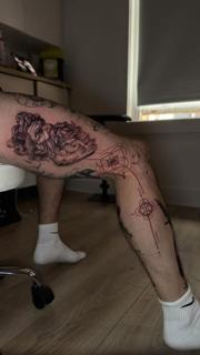 Realism classical sculpture tattoo by @absolute.dots