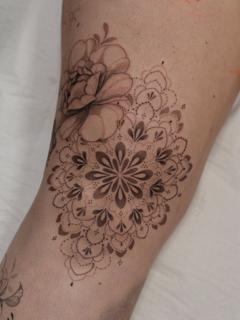 Ornamental floral mandala tattoo by @amybillingtattoo
