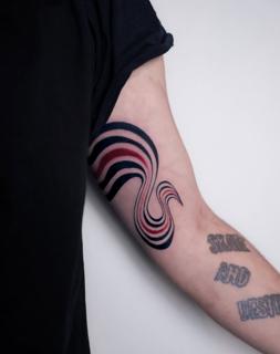 Abstract abstract wave tattoo by @nastya.tatts