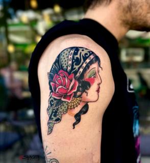 Neo-traditional neo-traditional woman tattoo by @_annuk_