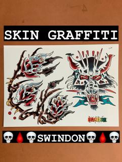 Traditional traditional wolf roses tattoo by @eagles_of_swindon