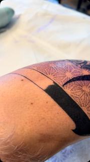 Blackwork geometric pattern tattoo by @astonreynolds