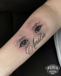 Realism realistic eyes tattoo by @design4lifetattoo