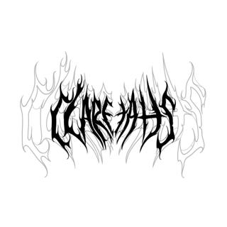 Blackwork flame lettering tattoo by @claretatts