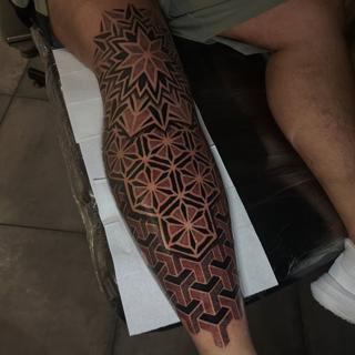 Geometric geometric pattern tattoo by @craigedentattoo