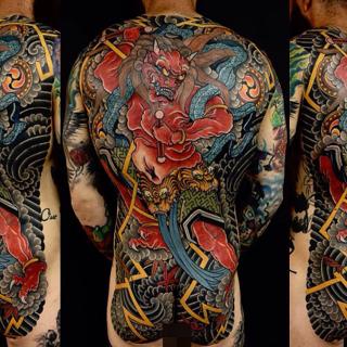 Japanese demon warrior tattoo by @damienrodriguez