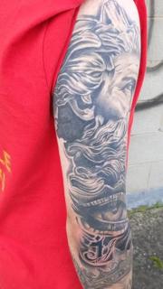 Realism greek god eye tattoo by @truelinestattoo
