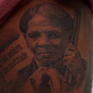 Realism historical portrait tattoo by @mrbaldaro