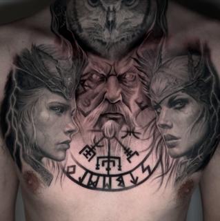 Realism norse mythology tattoo by @mrbaldaro