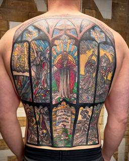 Realism stained glass tattoo by @d_chakki