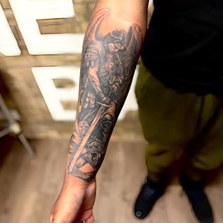 Realism angel warrior tattoo by @d_chakki