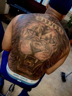 Realism roaring lion tattoo by @d_chakki