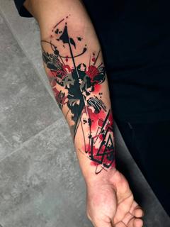 Abstract abstract floral tattoo by @dynozartattack