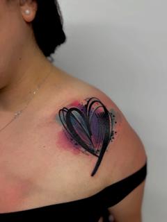 Abstract abstract heart tattoo by @tease_84
