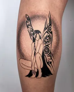 Tribal tribal fairy tattoo by @electrabuzz._