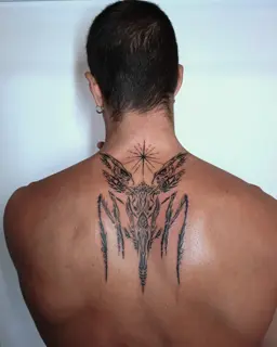 Ornamental ornamental moth tattoo by @electrabuzz._