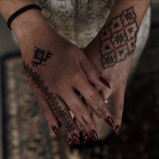Ornamental ornamental hand tattoo by @jelene_tattoo
