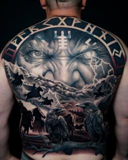 Realism mythological god tattoo by @ellietaylor.tattoos