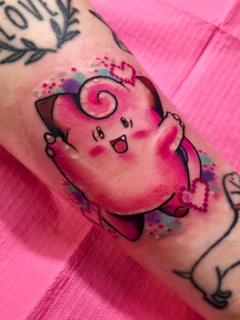 Anime clefairy pokemon tattoo by @emmaelizabethtattoo