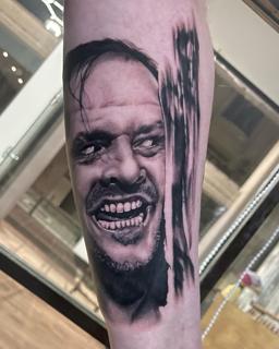 Realism horror portrait tattoo by @enopolovina