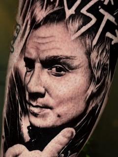 Realism portrait tattoo by @eireink