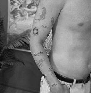 Fine line butterfly tattoo by @eevee.tattoo