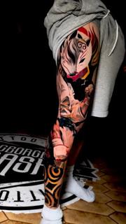Anime anime character tattoo by @daskgeorge