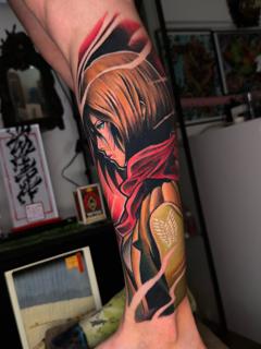Anime anime character tattoo by @taish.one