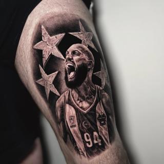 Realism basketball player tattoo by @gekodivine