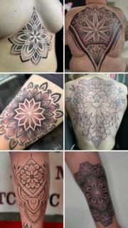 Ornamental geometric mandala tattoo by @georgie_carville_tattoo