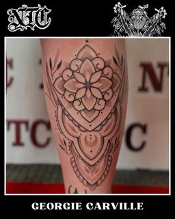 Ornamental ornamental pattern tattoo by @georgie_carville_tattoo
