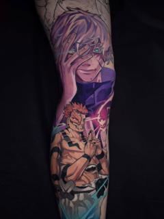 Anime anime characters tattoo by @gerowave_tattoo