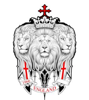 Illustrative three lions crest tattoo by @gracetattoo