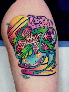 Anime cartoon creature tattoo by @iimmerse