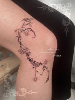 Fine line whimsical stars tattoo by @dollmadaki.tattoos
