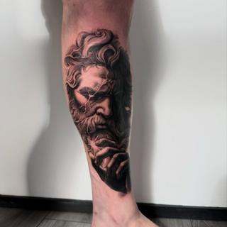 Realism sculpted face tattoo by @jess_dias_tattoos