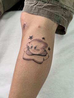 Anime kirby character tattoo by @outofprison_