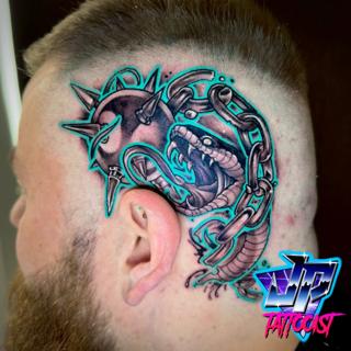 New school spiked chain tattoo by @heartanddagger.tattoo