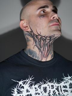 Blackwork abstract neck tattoo by @niorkz