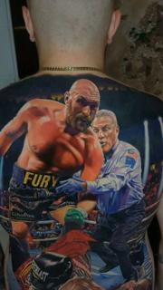 Realism boxing scene tattoo by @jurgismikalauskas