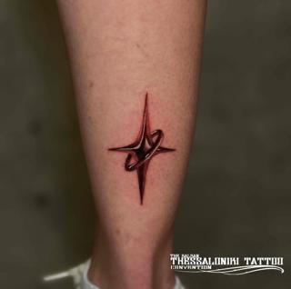 Geometric geometric star tattoo by @kat_blink_tattoo
