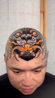 Neo-traditional stylized tiger tattoo by @kennipoke
